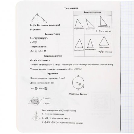 Тетрадь предметная 48л., А5, клетка, Проф-Пресс,"BLACKSOFT. Геометрия" скрепка, хол. фольга, софт-тач, выб. лак, тиснение, со справочным материалом фото 5