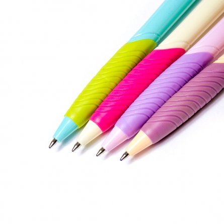 Автоматическая шариковая ручка, с чернилами на маслян осн.,яркий цвет корп. ассорти, пиш.узел  0,7мм
