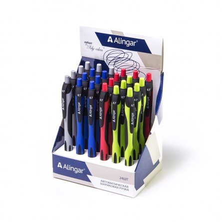Автоматическая шариковая ручка "ALINGAR" серия "Poly-colors" чернила синего цвета, пишущий уз. 0,7мм
