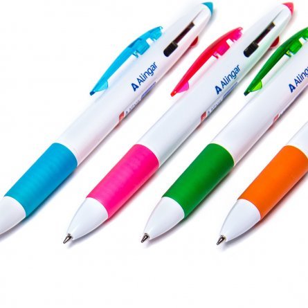 Автоматическая шариковая ручка 3-х цв., "ALINGAR" серия "Poly-colors"  пишущий уз. 0,7мм