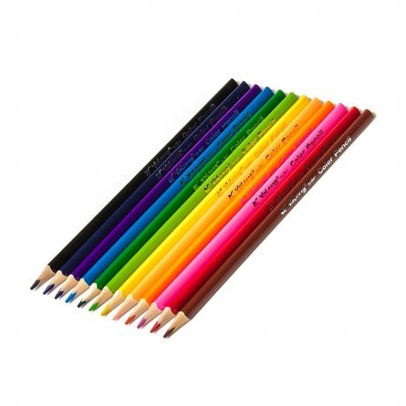 Цветные  карандаши 12цв. 3-гран., дер., корпус "Морская серия" гриф., 0,3 см, картон, уп.,