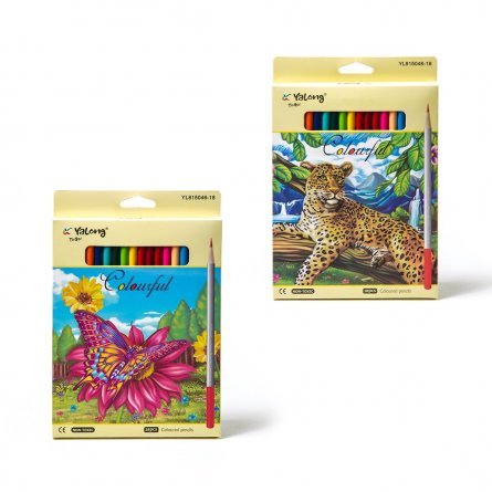 Цветные карандаши 18 цв."Живая природа" дерев. корпус, грифель 0,3мм ., картонная коробка