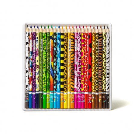 Цветные карандаши 24 цв. "Зоопарк", шестигр. корпус, картон. упаковка, европодвес