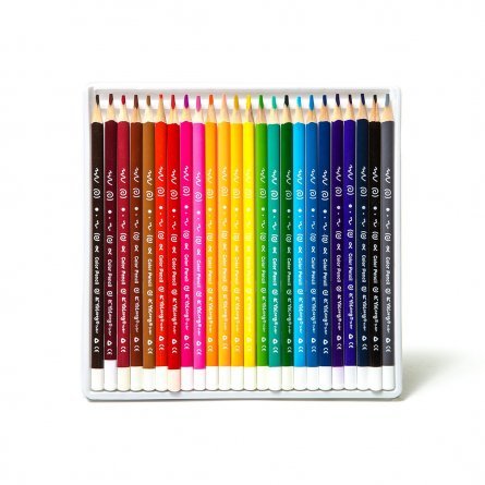 Цветные карандаши 24 цв., трехгранный корпус с узором грифель,0,3мм ,картонная коробка
